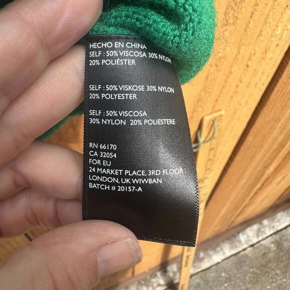 MOTH Anthropologie Kelly Green Puff  Half Sleeve Knit Sweater Connelly Women's M - Picture 5 of 8